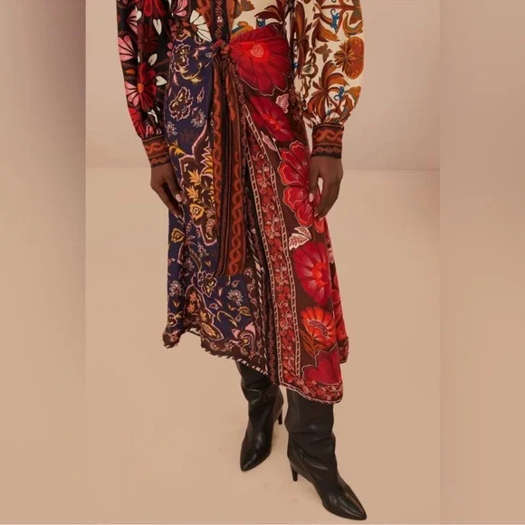 Farm Rio Multicolor Miranda Mix Chemise Midi Dress - Picture 3 of 6